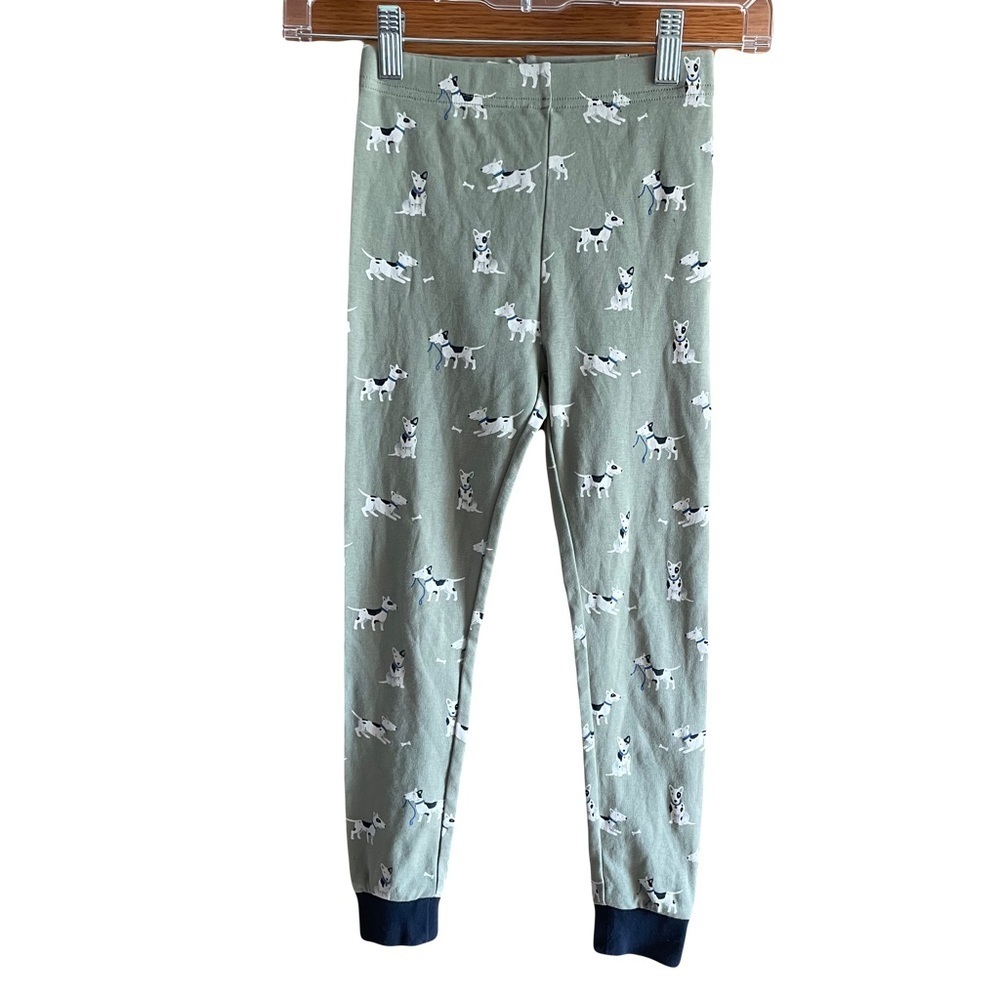 Petit Lem Kids Pajamas ( bottoms only)with Dog Print in Green size 7